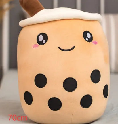 Cute Fruit Drink Plush Stuffed Soft Strawberry Milk Tea Plush Boba Tea Cup Toy Bubble Tea Pillow Cushion Kids Gift null