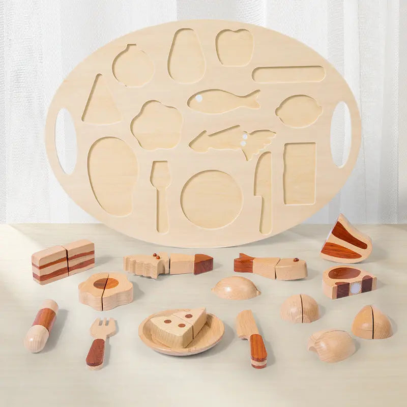 Log Food Breakfast Set Play House Simulation Kitchenware null