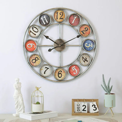 Vintage Digital Clocks And Watches, Iron Art Circular Creativity null