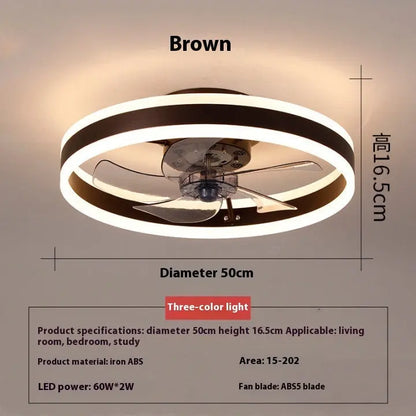 Bedroom Living Room Invisible LED Ceiling Ceiling Fan Lights null