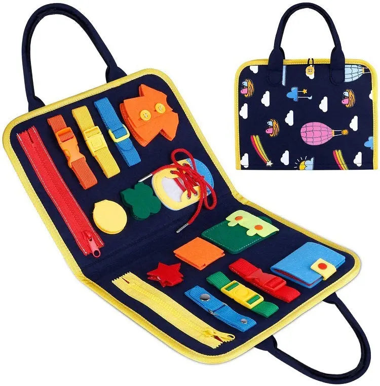 New Busy Book Children's Busy Board Dressing And Buttoning Learning Baby Early Education Preschool Sensory Learning Toy null