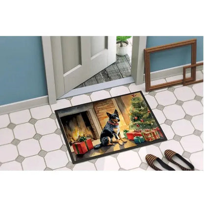 Australian Cattle Dog Cozy Christmas Doormat Front Door Mat Indoor Outdoor Rugs For Entryway, Non Slip Washable Low Pile, 24H X 36W null