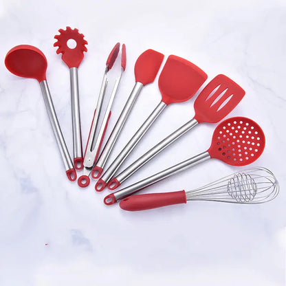 Silicone Kitchenware Set With Stainless Steel Tube Handle null