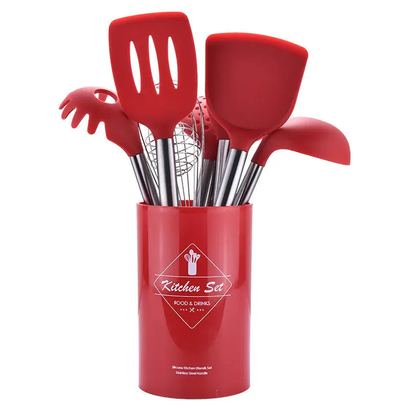 Silicone Kitchenware Set With Stainless Steel Tube Handle null