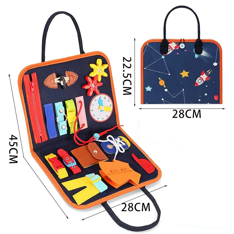 New Busy Book Children's Busy Board Dressing And Buttoning Learning Baby Early Education Preschool Sensory Learning Toy null