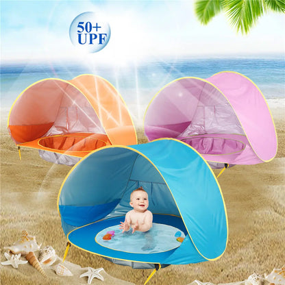 Baby Beach Tent Kids Outdoor Camping Easy Fold Up Waterproof  Up Sun Awning Tent UV-protecting null