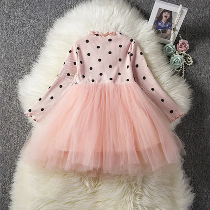 Baby Girls Spring Winter Long Sleeve Tutu Lace Dresses Infantil Newborn 1st Birthday Party Clothes Christening Gown Casual Wear null