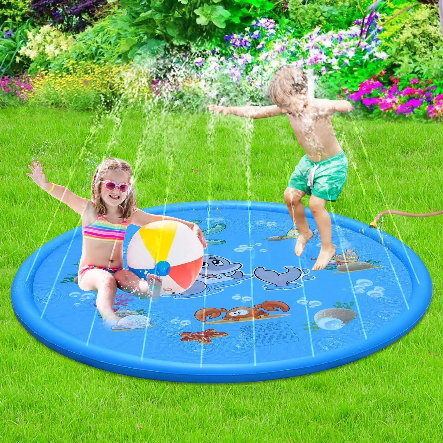 Durable Children's Water Spray Pool Mat Splash Sprinkle Play Pad Mat null