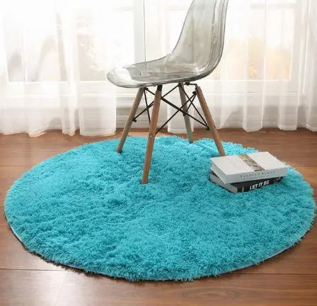 Fluffy Round Rug Carpets For Living Room Decor Faux Fur Carpet Kids Room Long Plush Rugs For Bedroom Shaggy Area Rug Modern Mat null