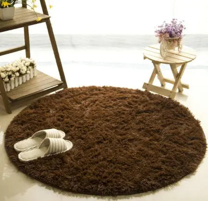 Fluffy Round Rug Carpets For Living Room Decor Faux Fur Carpet Kids Room Long Plush Rugs For Bedroom Shaggy Area Rug Modern Mat null