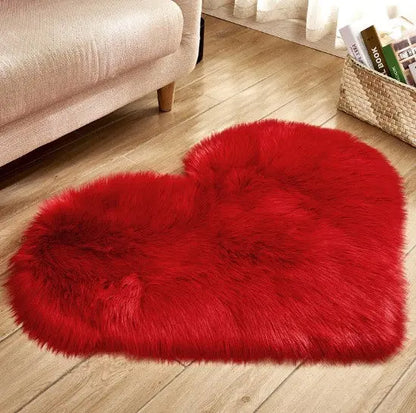 Plush Heart Shaped Carpet Non-Slip Mat Fluffy Rug Floor Mat Blanket Sofa Cushion Foot Pad Carpets For Living Room Home Decor null