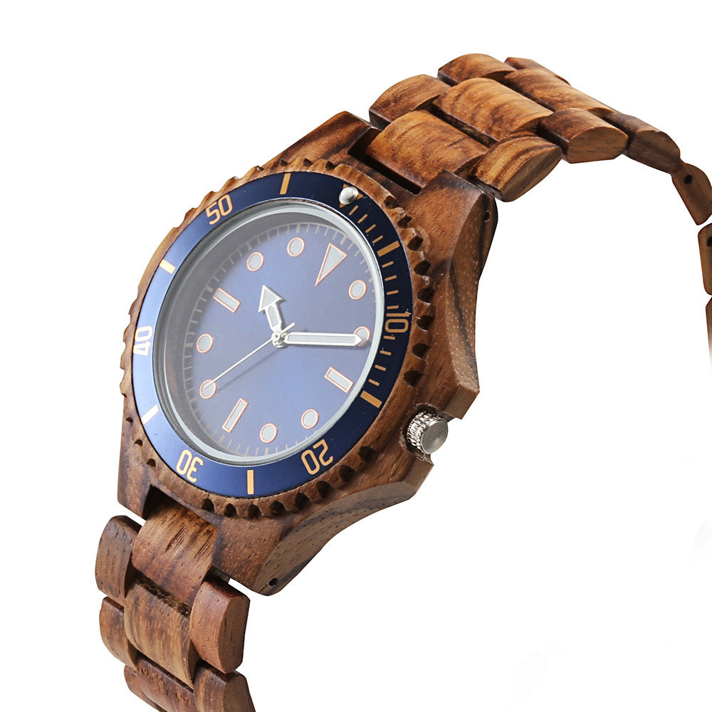 Mens Solid Wood Set Business Quartz Watch null Mens Solid Wood Set Business Quartz Watch