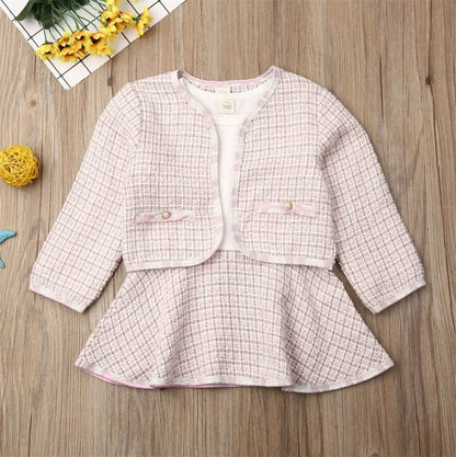 Long-sleeved Dresses Two-piece Children's Baby Small Incense Wind Suit null