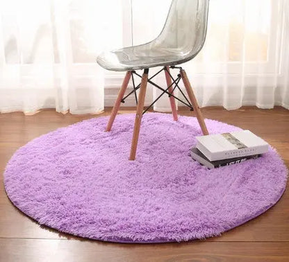 Fluffy Round Rug Carpets For Living Room Decor Faux Fur Carpet Kids Room Long Plush Rugs For Bedroom Shaggy Area Rug Modern Mat null