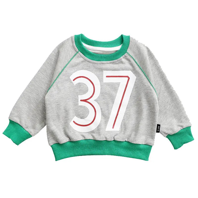 Children"s clothing wholesale autumn new children"s Round Neck Sweater Girl Baby 37 letter color matching Korean boys" sweater null