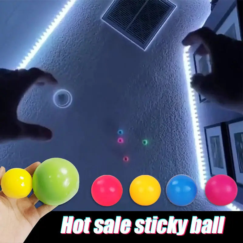 Stick Wall Ball Stress Relief Toys Sticky Squash Ball null