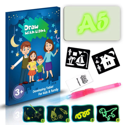 Educational Toy Drawing Pad 3D Magic 8 Light Effects Puzzle Board Sketchpad null