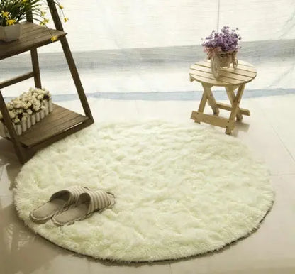 Fluffy Round Rug Carpets For Living Room Decor Faux Fur Carpet Kids Room Long Plush Rugs For Bedroom Shaggy Area Rug Modern Mat null