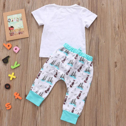 Newborn Baby Clothes Set T-shirt Tops Pants Little Boys and Girls Outfits null