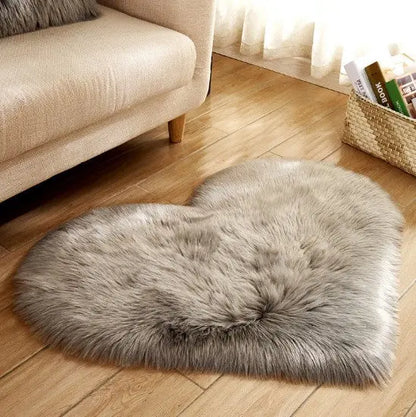 Plush Heart Shaped Carpet Non-Slip Mat Fluffy Rug Floor Mat Blanket Sofa Cushion Foot Pad Carpets For Living Room Home Decor null