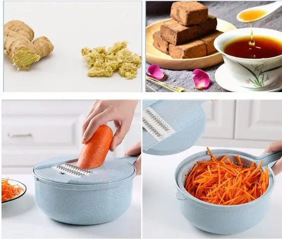 8 In 1 Mandoline Slicer Vegetable Slicer Potato Peeler Carrot Onion Grater With Strainer Vegetable Cutter Kitchen Accessories null