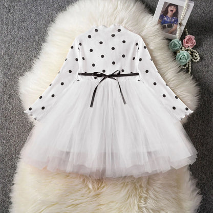 Baby Girls Spring Winter Long Sleeve Tutu Lace Dresses Infantil Newborn 1st Birthday Party Clothes Christening Gown Casual Wear null