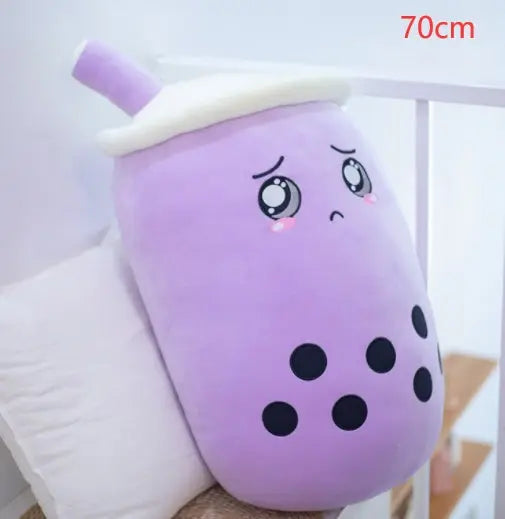 Cute Fruit Drink Plush Stuffed Soft Strawberry Milk Tea Plush Boba Tea Cup Toy Bubble Tea Pillow Cushion Kids Gift null