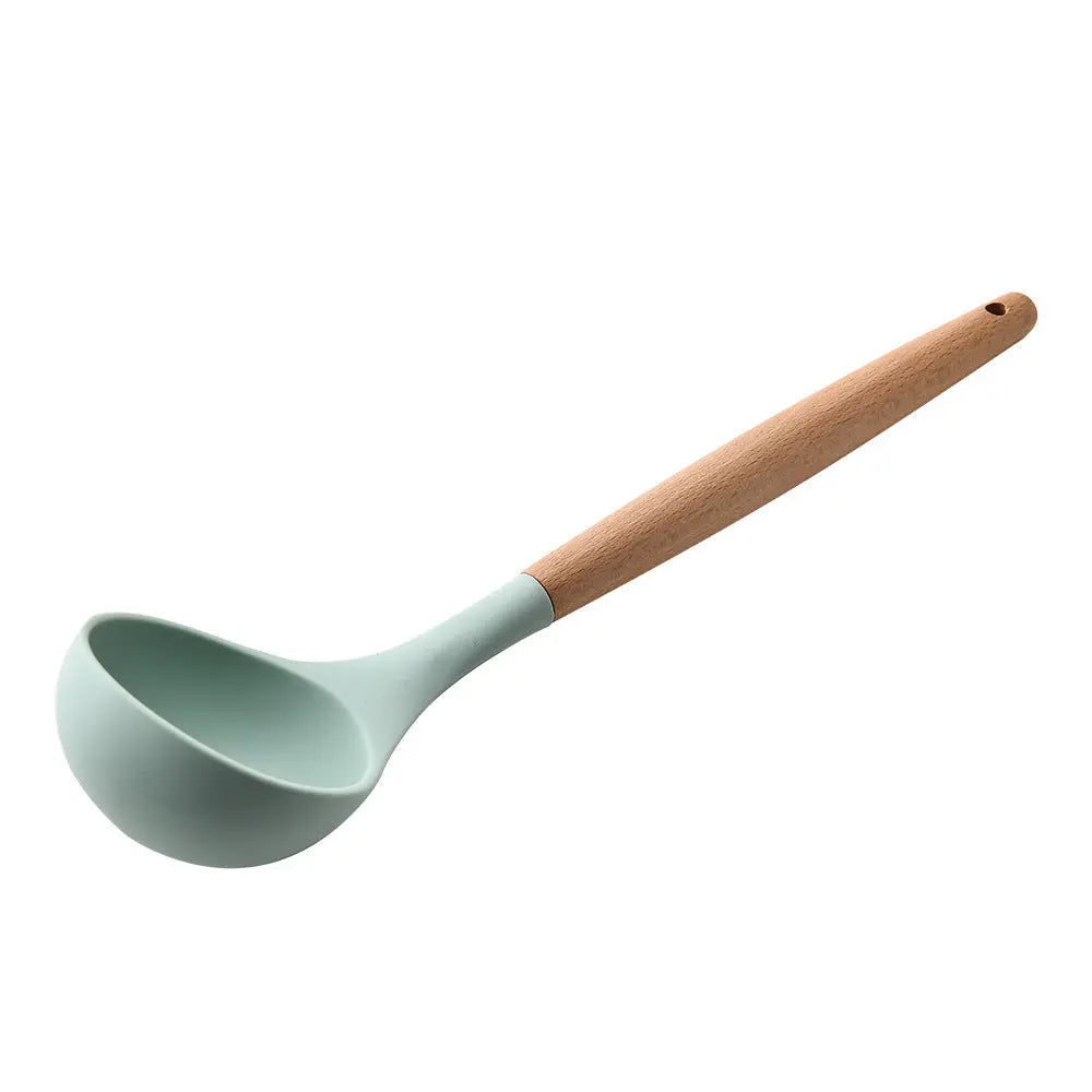 Silicone Kitchenware With Wooden Handle null