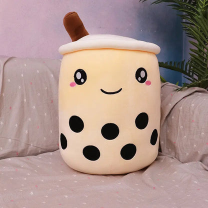 Cute Fruit Drink Plush Stuffed Soft Strawberry Milk Tea Plush Boba Tea Cup Toy Bubble Tea Pillow Cushion Kids Gift null