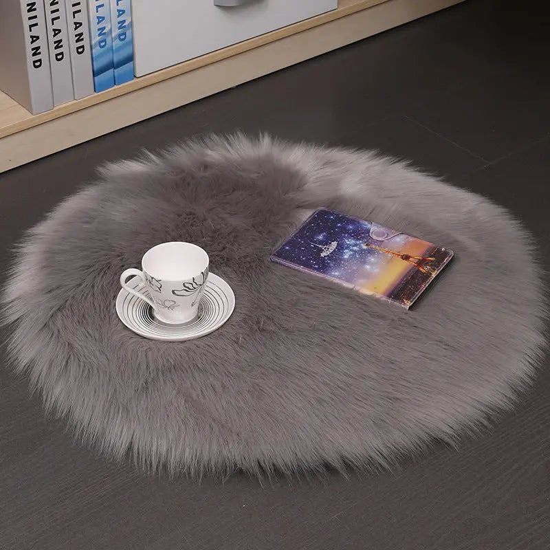 Hair Plush Carpet Floor Mats Household Floor Mats  Wool Round Bedroom Carpets null