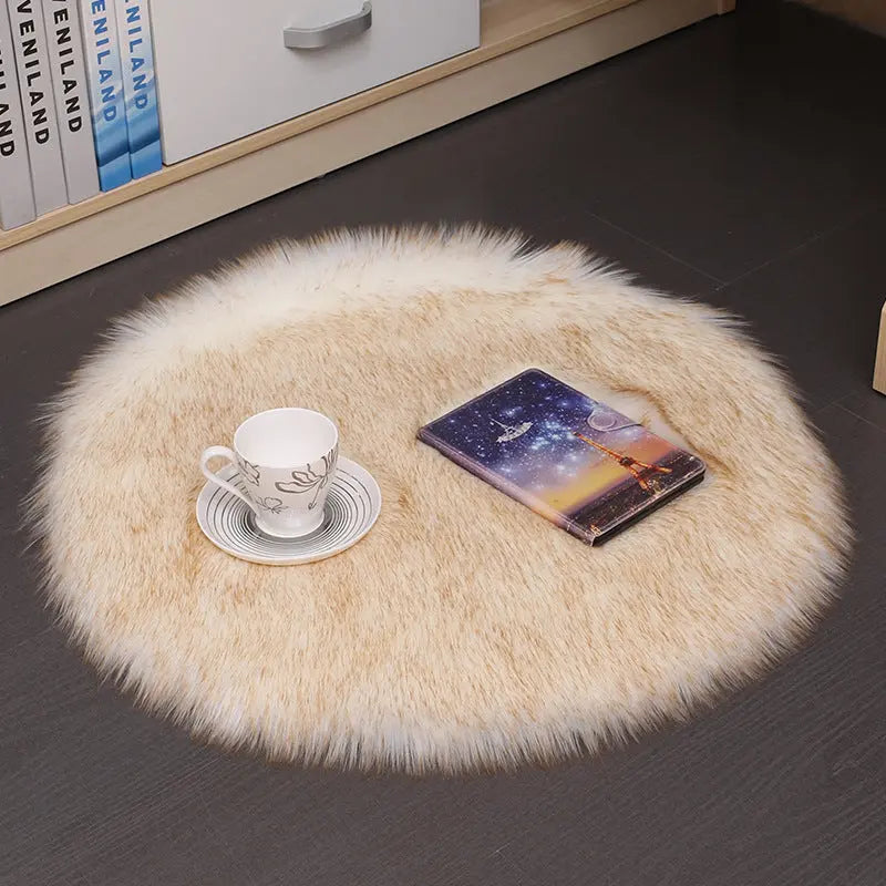 Hair Plush Carpet Floor Mats Household Floor Mats  Wool Round Bedroom Carpets null