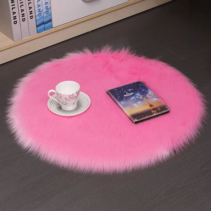 Hair Plush Carpet Floor Mats Household Floor Mats  Wool Round Bedroom Carpets null