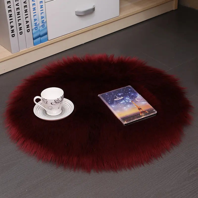 Hair Plush Carpet Floor Mats Household Floor Mats  Wool Round Bedroom Carpets null