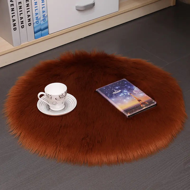 Hair Plush Carpet Floor Mats Household Floor Mats  Wool Round Bedroom Carpets null