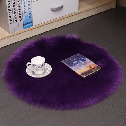 Hair Plush Carpet Floor Mats Household Floor Mats  Wool Round Bedroom Carpets null