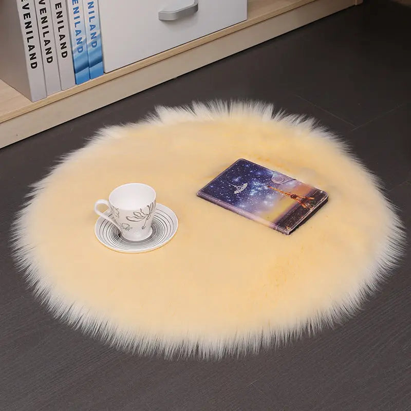 Hair Plush Carpet Floor Mats Household Floor Mats  Wool Round Bedroom Carpets null