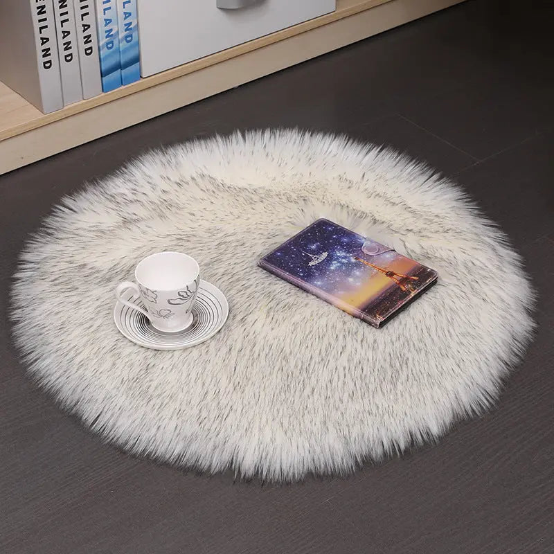 Hair Plush Carpet Floor Mats Household Floor Mats  Wool Round Bedroom Carpets null