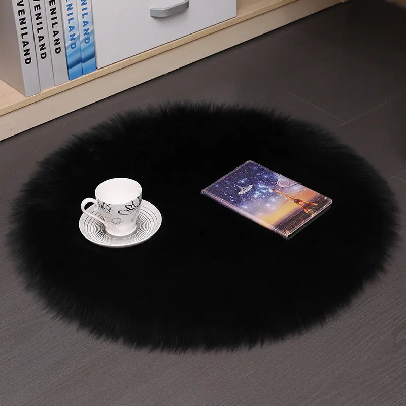 Hair Plush Carpet Floor Mats Household Floor Mats  Wool Round Bedroom Carpets null