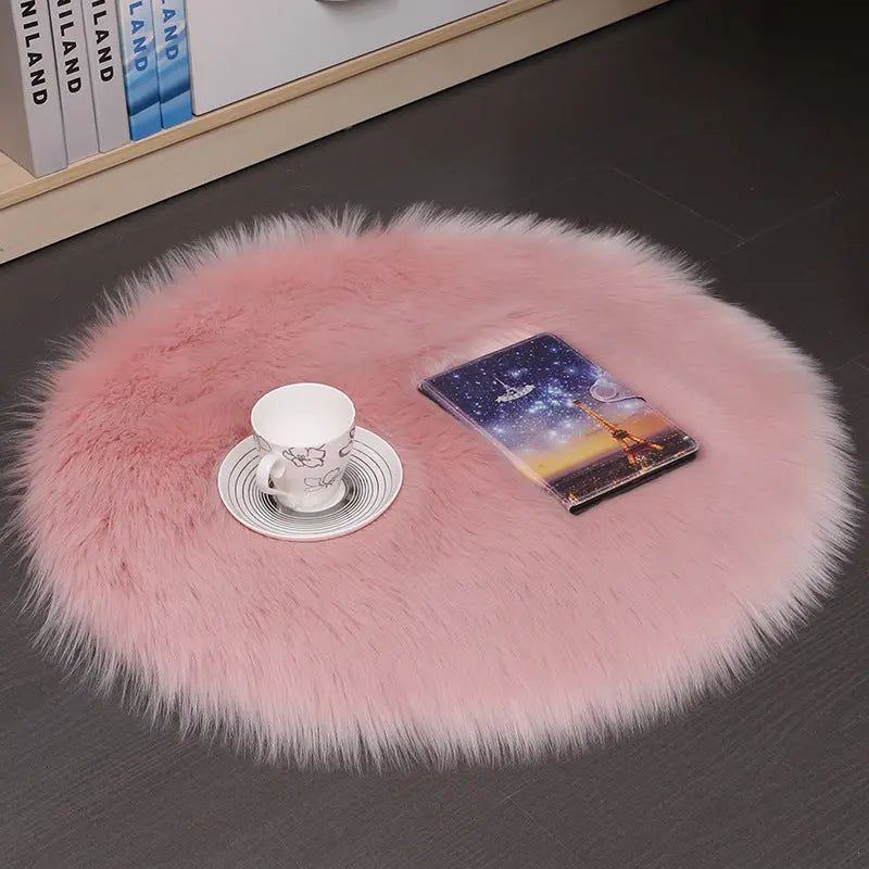 Hair Plush Carpet Floor Mats Household Floor Mats  Wool Round Bedroom Carpets null