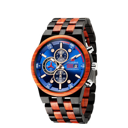 Luminous Sports Multifunctional Quartz Wood Watch null Luminous Sports Multifunctional Quartz Wood Watch