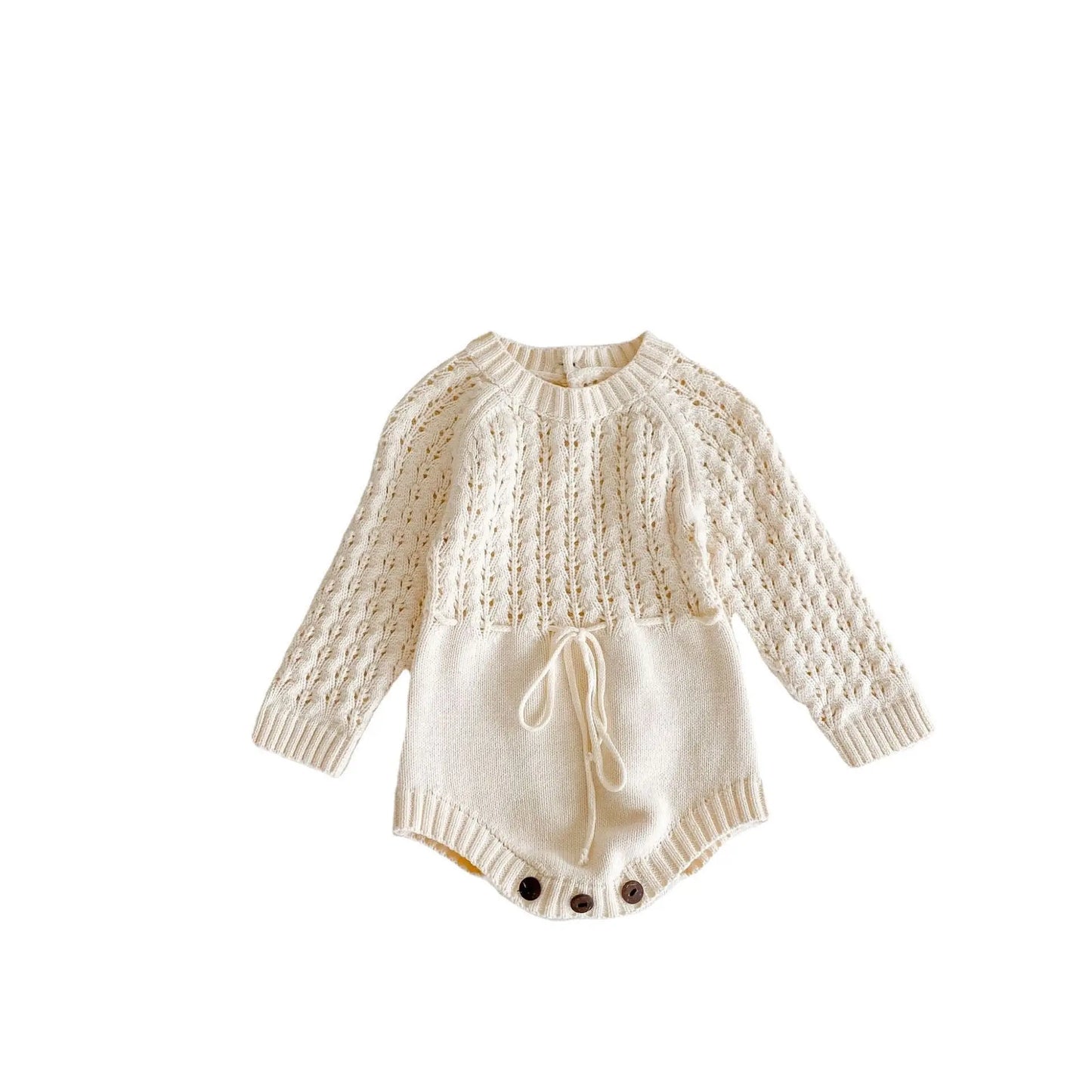 Girl Baby Knitted Hollow Waist Girdle Long Sleeves Harpy Dress Triangle null