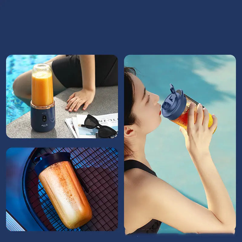 6blade Portable Blender Mini Juicer Cup Extractor Smoothie USB Charging Fruit Squeezer Blender Food Mixer Ice Crusher Portable Juicer Machine null