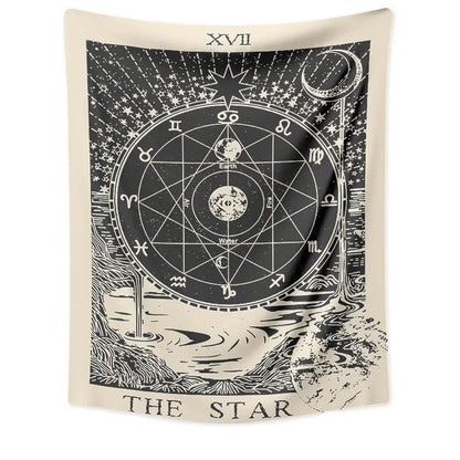 Tarot Card Destiny Astrology Divination Retro Tapestry Wall Tapestry null