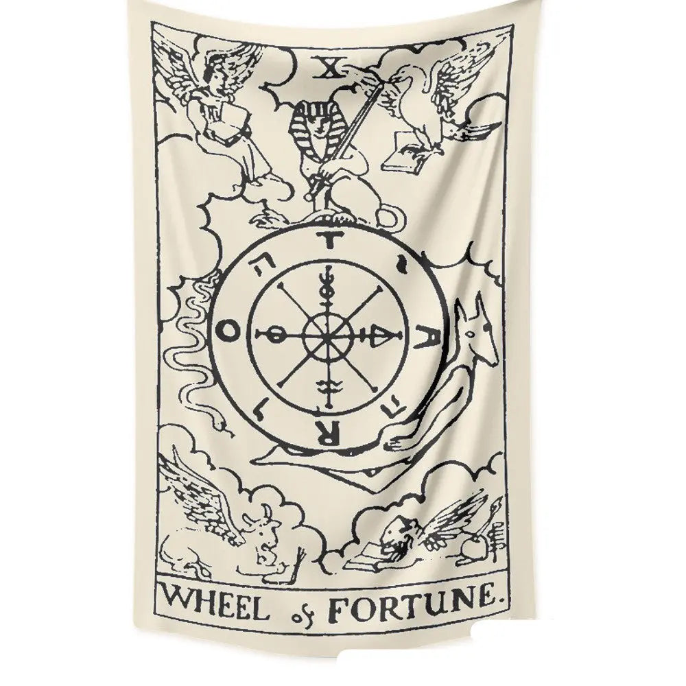 Tarot Card Destiny Astrology Divination Retro Tapestry Wall Tapestry null