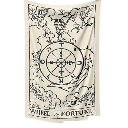 Tarot Card Destiny Astrology Divination Retro Tapestry Wall Tapestry null