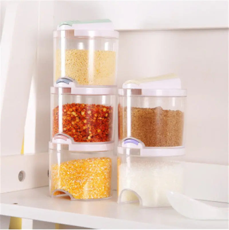 Kitchenware Plastic Sealed Double Lid Seasoning Box null