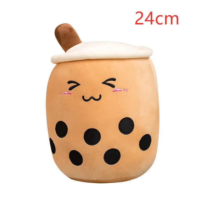 Cute Fruit Drink Plush Stuffed Soft Strawberry Milk Tea Plush Boba Tea Cup Toy Bubble Tea Pillow Cushion Kids Gift null