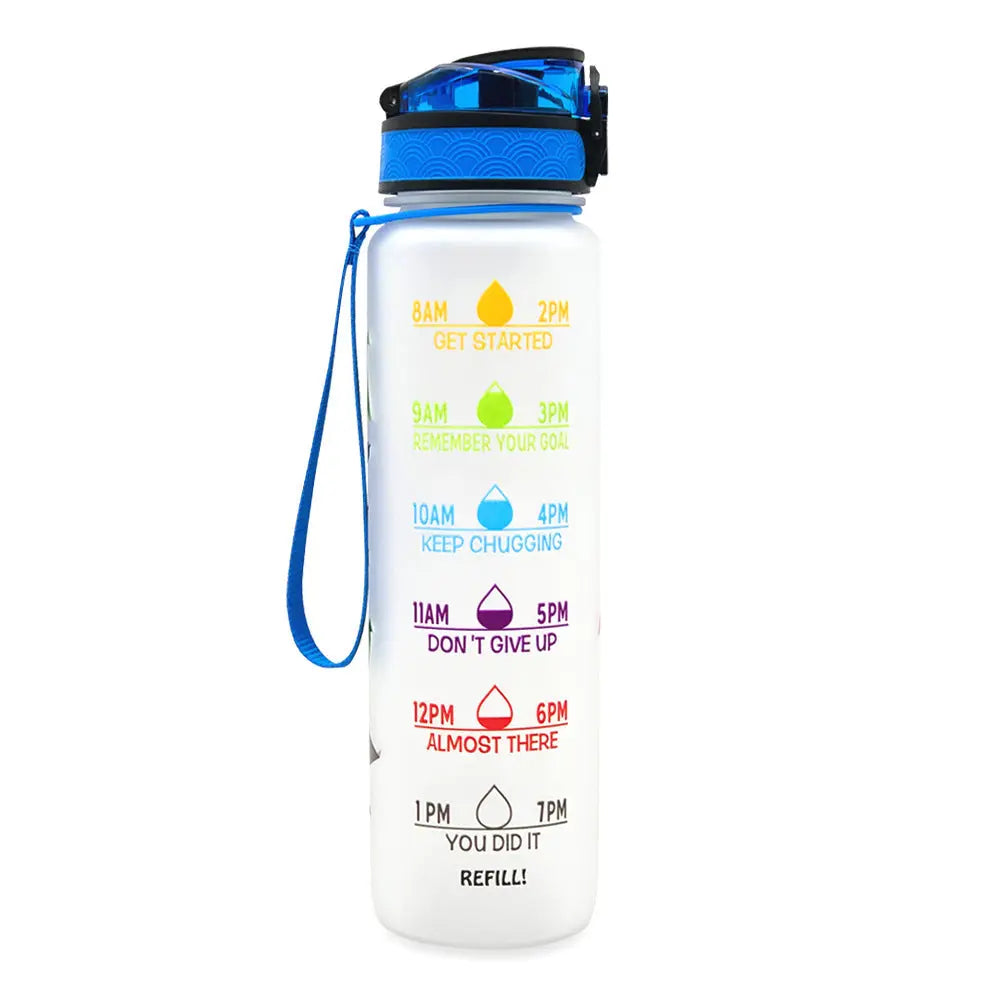 1L Tritan Water Bottle With Time Marker Bounce Cover Motivational Water Bottle Cycling Leakproof Cup For Sports Fitness Bottles null