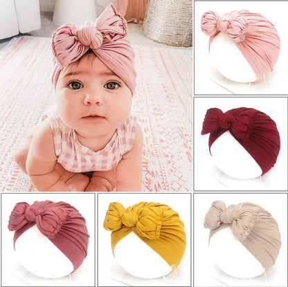 Cute Baby Hat Newborn Soft Baby Girl Hat Turban Infant Toddler Baby Cap Bonnet Headwraps null