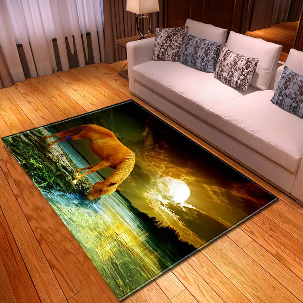 Dream Horse 3D Print Carpets For Living Room Bedroom null